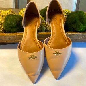 Coach Pointed Toe Leather Flats